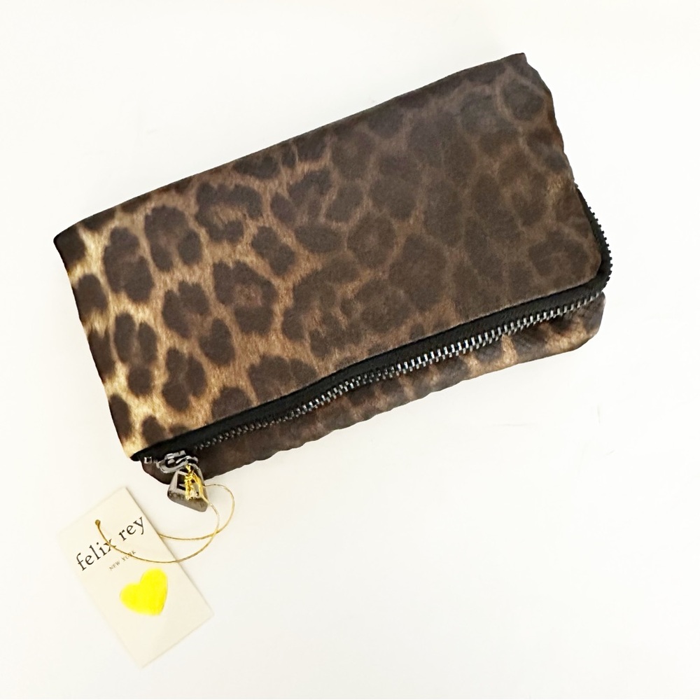 Felix Rey leopard-print nylon Clutch embossed snake texture